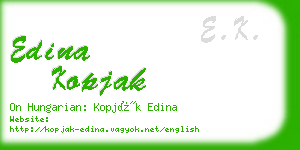 edina kopjak business card